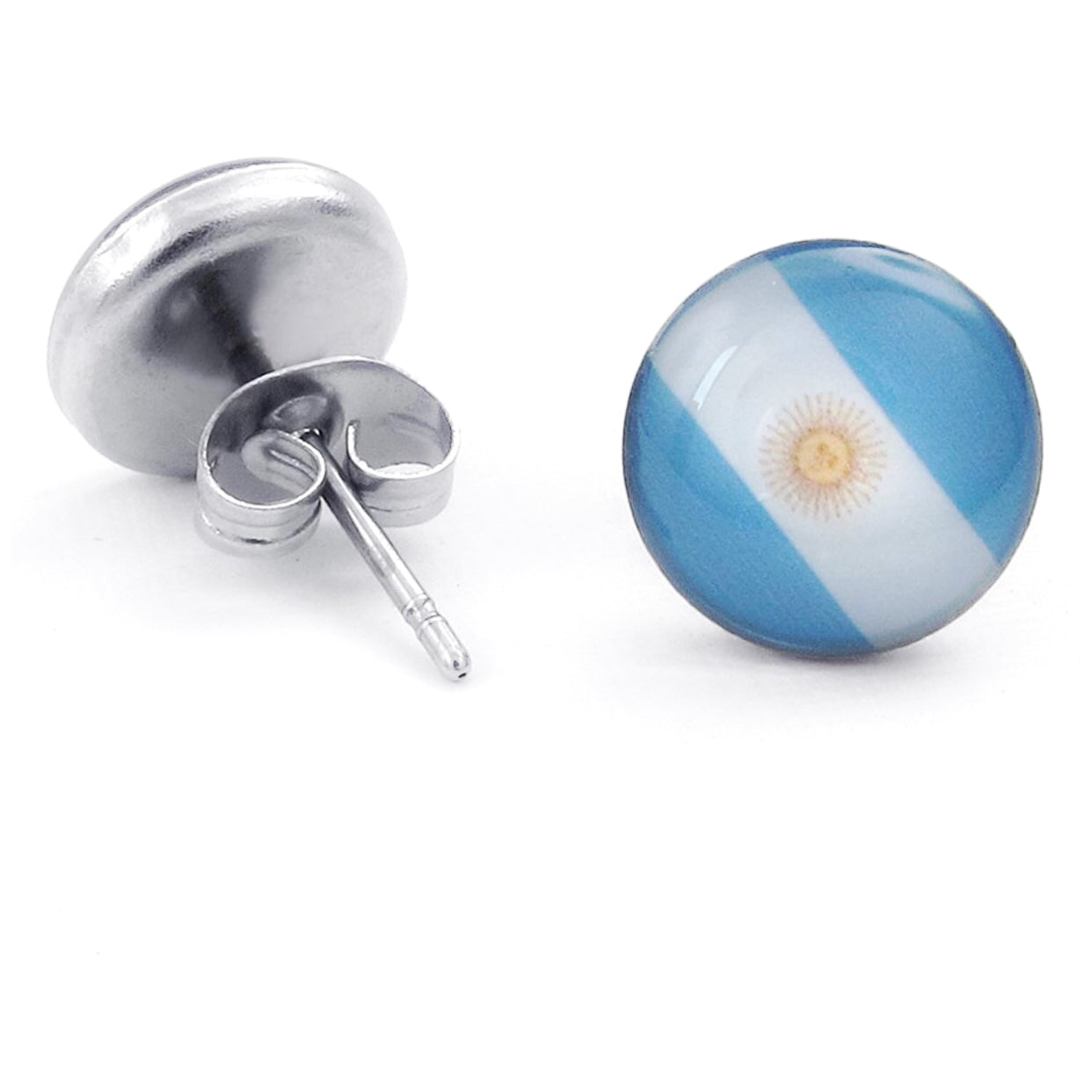 Argentina Flag Stainless Steel Studs