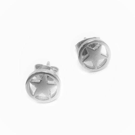 Encircled Star Stainless Steel Studs