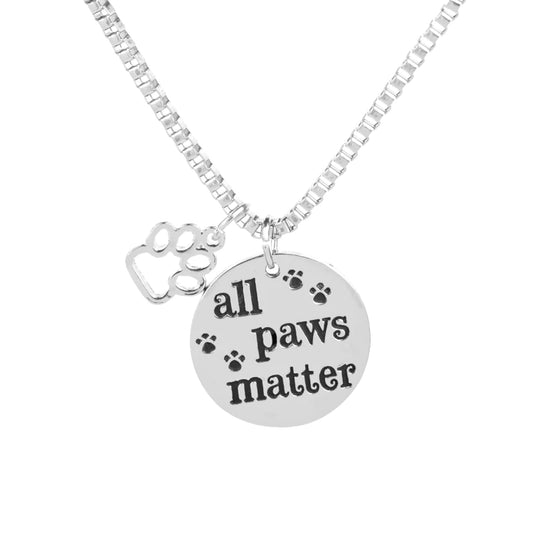 All Paws Matter - Silver Necklace Pendant For Woman