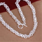 Knotted Links Silver Toggle Necklace For Woman