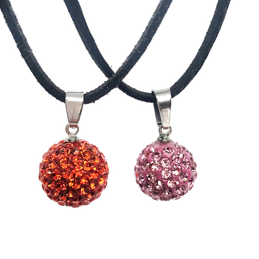 Shamballa Crystals Stainless Steel Pendant Necklace