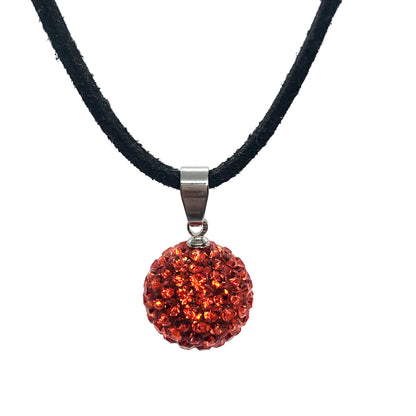 Shamballa Crystals Stainless Steel Pendant Necklace