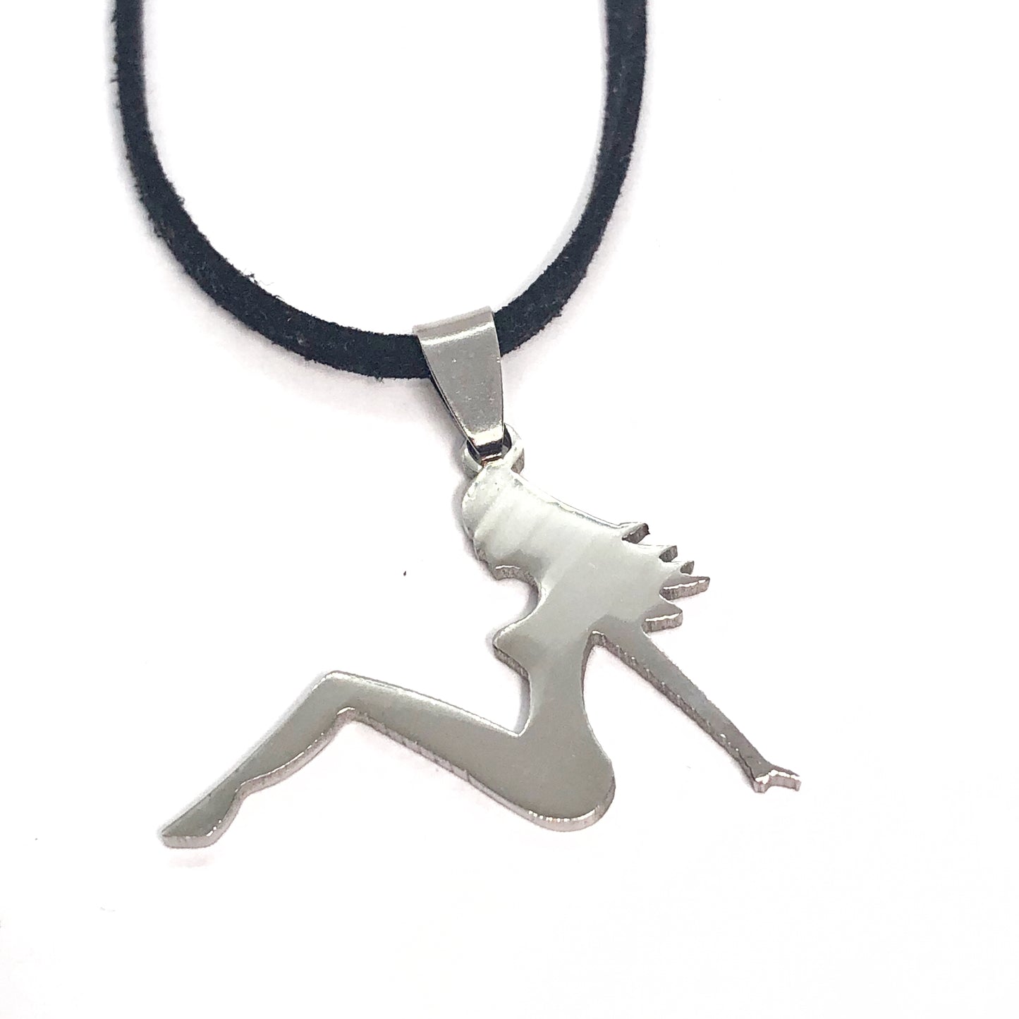 Sitting Sexy Lady  Stainless steel Pendant Necklace