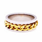 Two Tone Stainless Steel Chain Spinner Ring