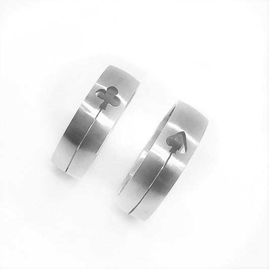Card Symbol Cut Out Stainless Steel Ring