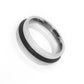 Black Rubber Stripe Stainless Steel Ring