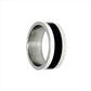 Wide Black Stripe Stainless Steel Ring