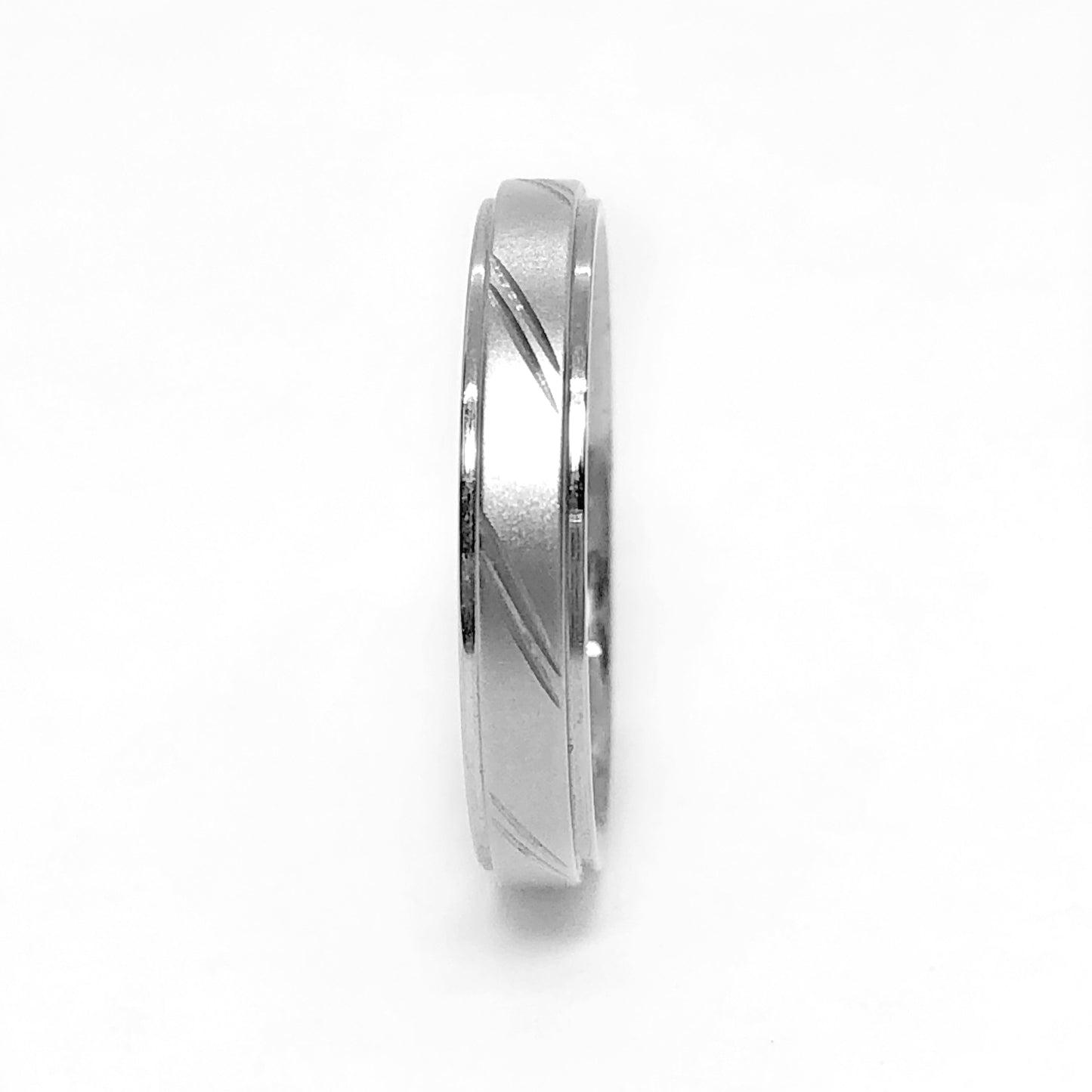 Petite 4mm Diagonal Striped  Stainless Steel band