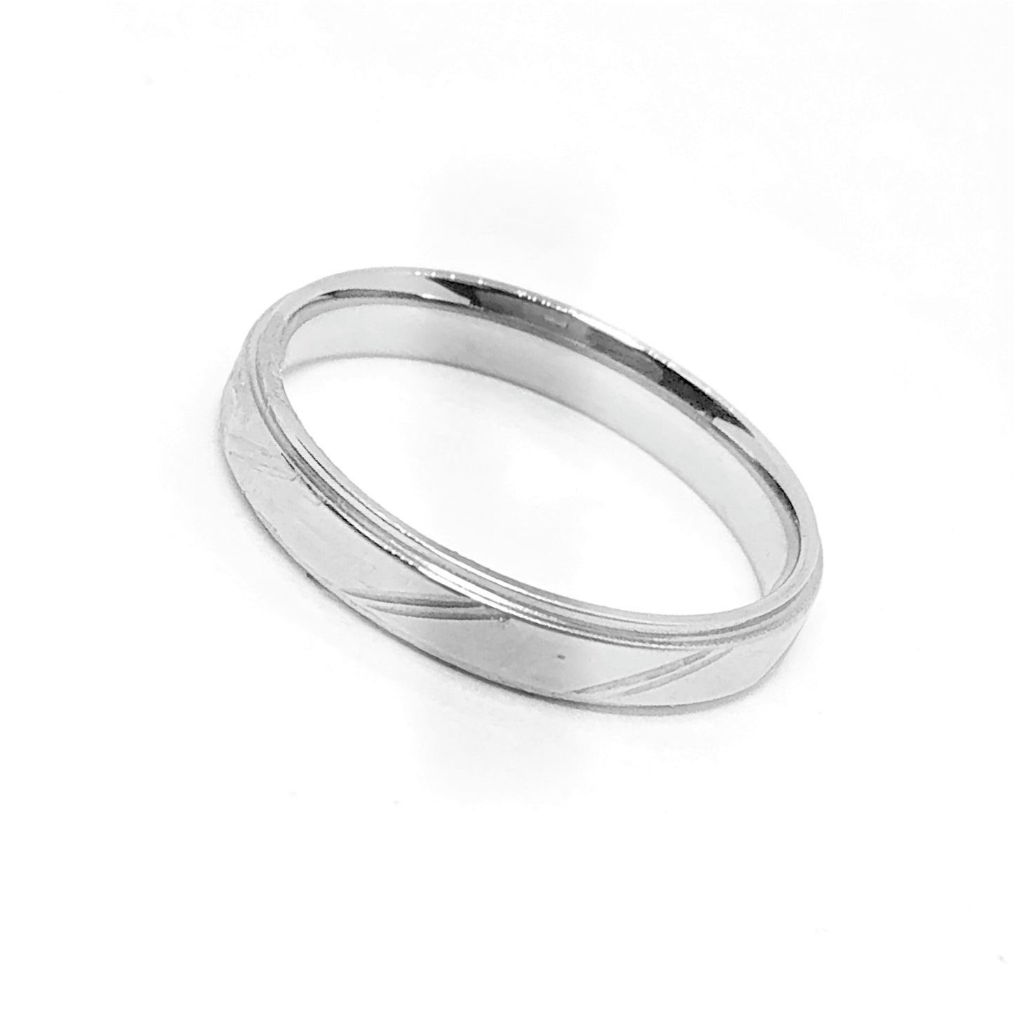 Petite 4mm Diagonal Striped  Stainless Steel band