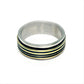 Black And Gold Lines  Stainless Steel Spinner Ring