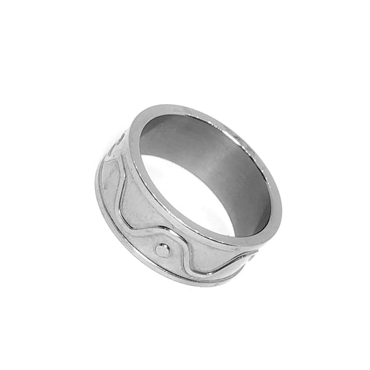 Wavy Line Stainless Steel Ring
