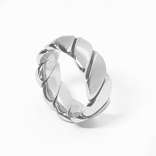 Silver Twisted Stainless Steel Band