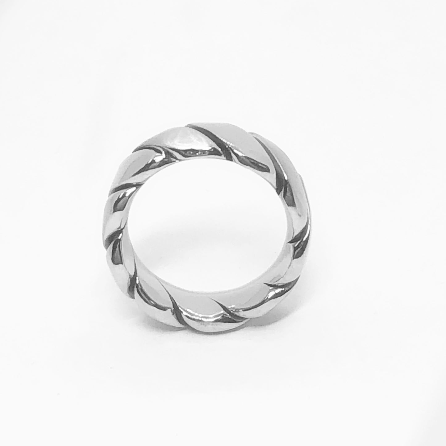 Silver Twisted Stainless Steel Band