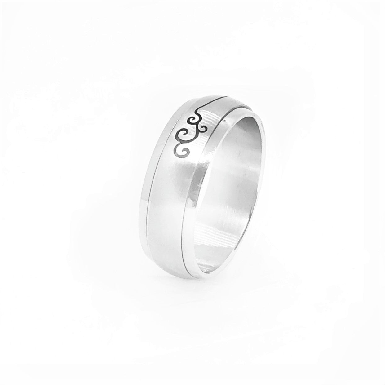 Spinner Cut Out Tribal Stainless Steel Ring