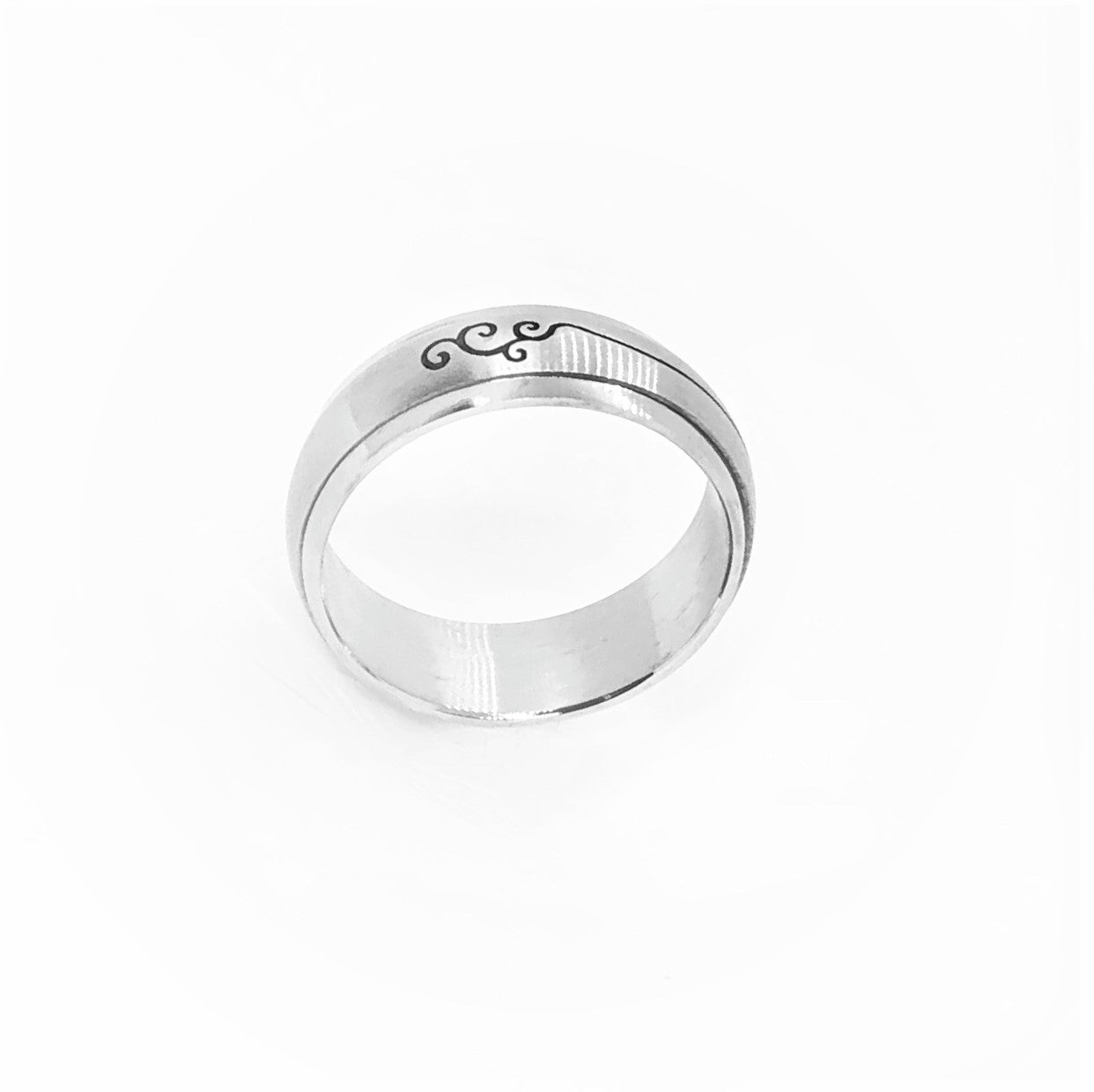 Spinner Cut Out Tribal Stainless Steel Ring