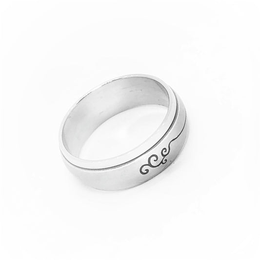 Spinner Cut Out Tribal Stainless Steel Ring