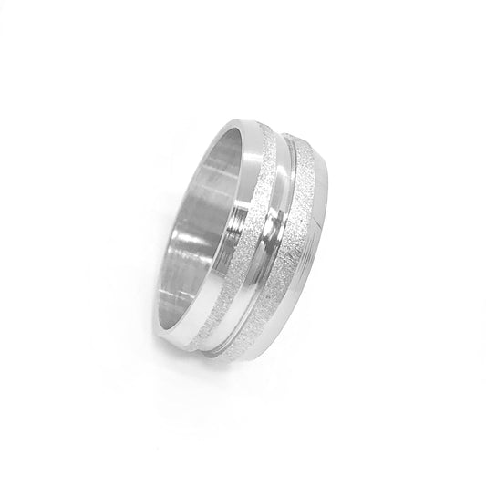 Smooth And Frosted Stripe 8mm Stainless Steel Band