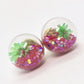 ON SALE - Glitter Globe Ball Front & Back Earrings