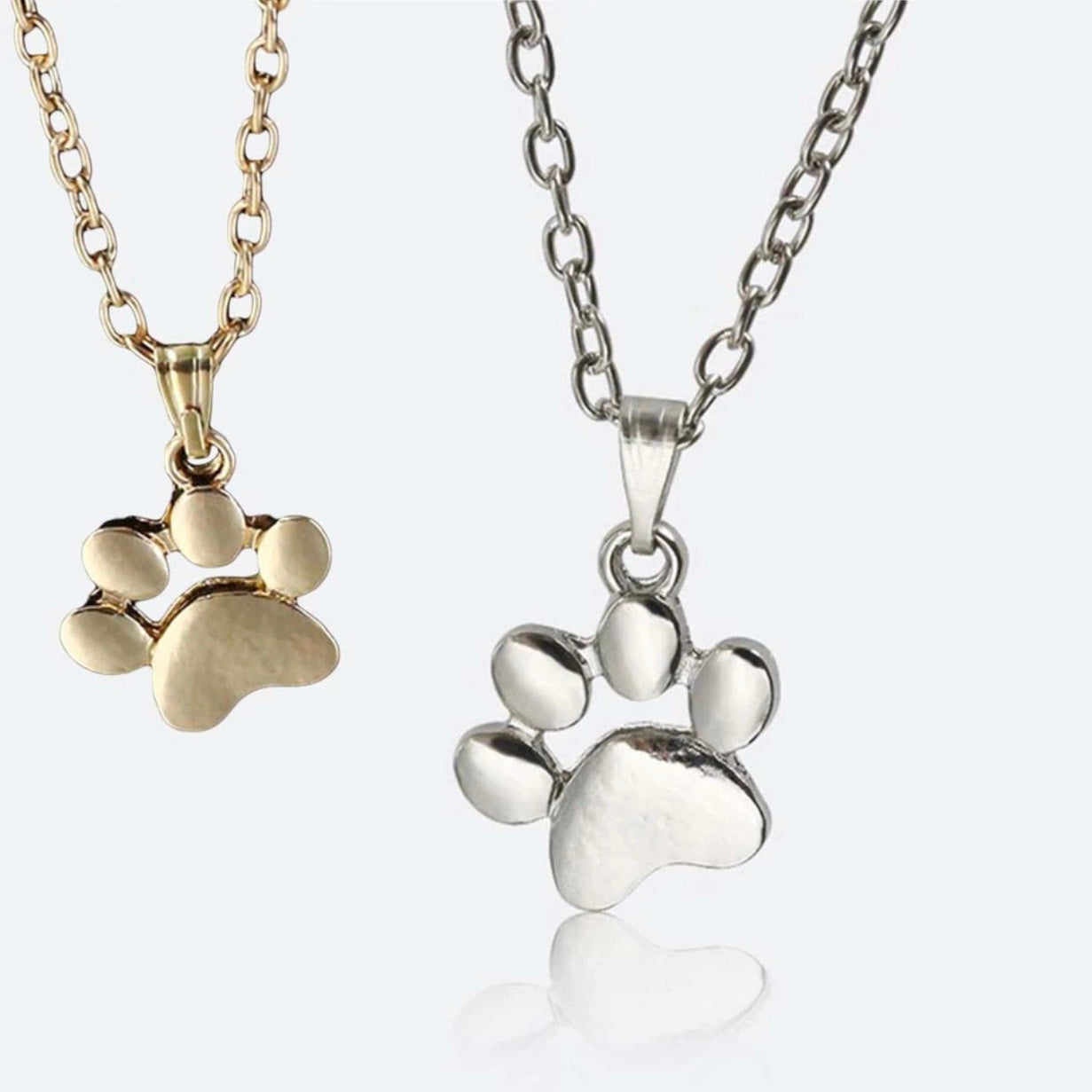 Small Paws Print Necklace for Pet Lovers Cute Gift