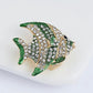 Rhinestone Fish Crystal  Brooch Pin for Women