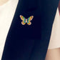 Multi Color Butterfly CZ Crystal Brooch Pin