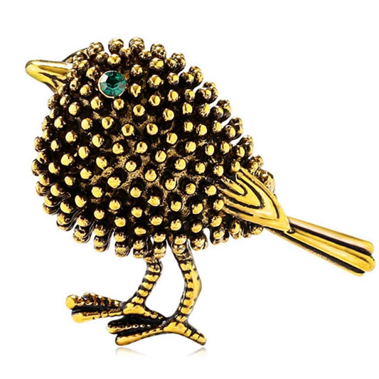 Golden Bronze Bird Brooch Pin