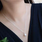 White Pearl Silver Necklace Pendant with 20 Inch Chain for Women