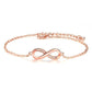 14K Gold CZ Accented Infinity Symbol Bracelet in White or Rose Gold for Woman Any Occasion Holiday Birthday
