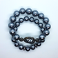 Black Shell Pearl and Hematite Stretch Bracelet Set for Woman