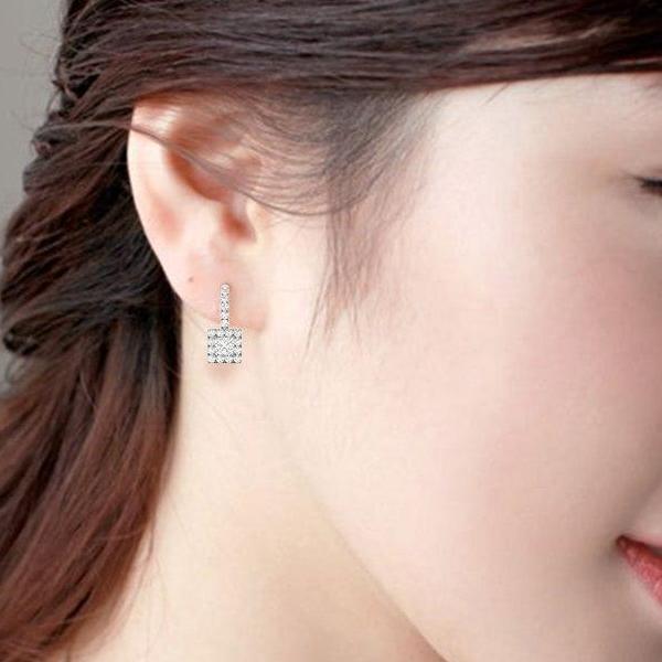 Lyra .40CT Princess Halo IOBI Simulated Diamond Earrings