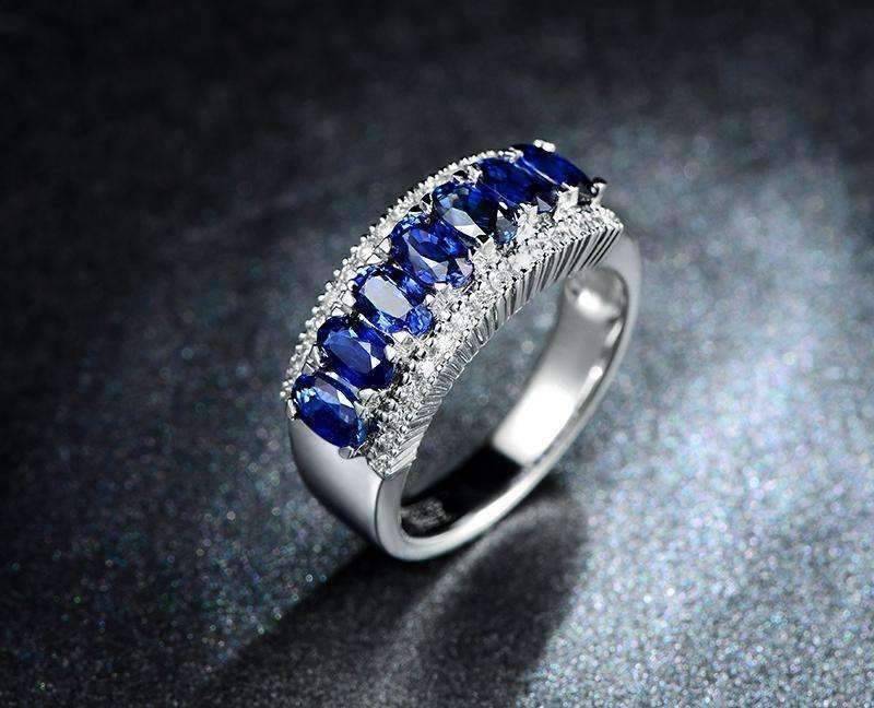 Charlaine En Bleu 3.5CTW Oval and Pavé Band IOBI Simulated Diamond Ring