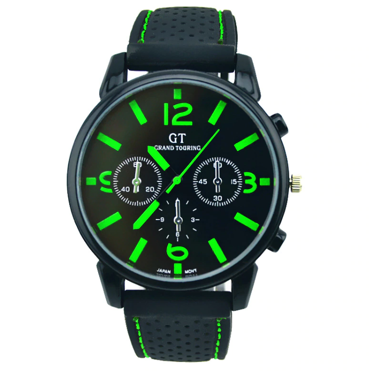 Men's GT Racing Style Wrist Watch in Four Colors