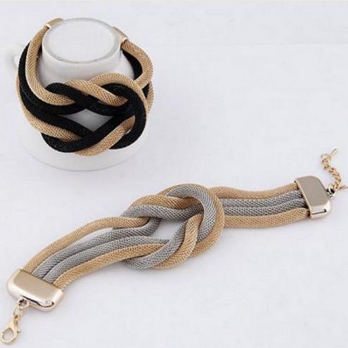 Mesh Chain Knot Bracelet in Silver and Gold