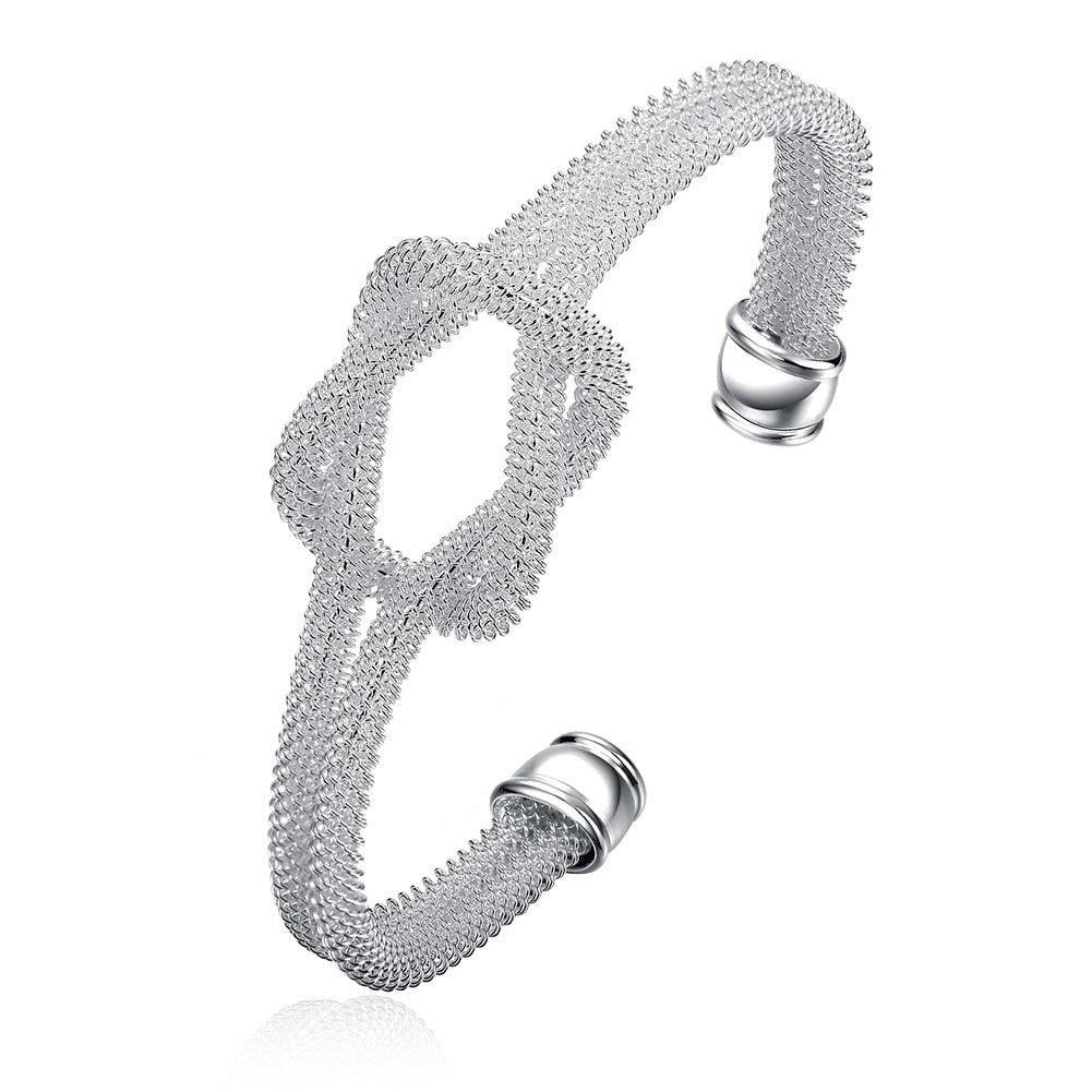Meshy Love Knot Cuff Bracelet in Silver or Gold for Women – Feshionn IOBI