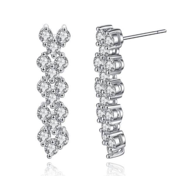 Mosaic Swiss CZ Diamond Earrings for Women by Feshionn IOBI