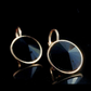 Obsidian Black Dome Austrian Crystal Lever Back Earrings
