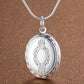 Victorian Oval Etched Sterling Silver Locket Necklace For Woman Two Sizes
