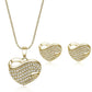 Bold Pavé Hearts Necklace and Earrings Set