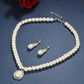 Sparkling Pearl Droplets Necklace and Earring Set