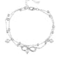 Pearl Beads Infinity Double Anklet In Silver or Gold