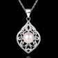 Fine Filigree Silver Pearl Bead Cz Necklace Pendant for Women Special Occasion