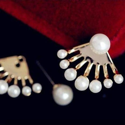 Peek-A-Boo Pearls Stud Earrings & Jacket for Women