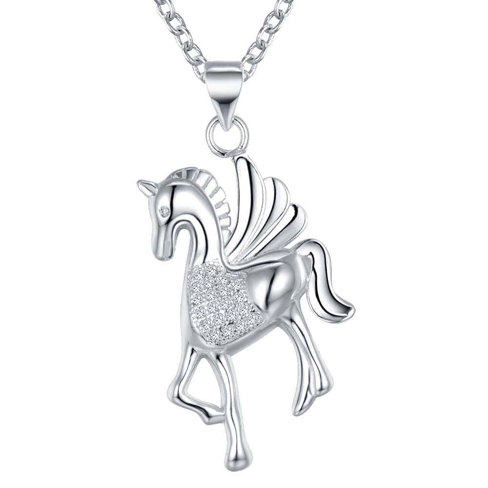 Pegasus Sterling Silver Necklace Pendant for Woman – Feshionn IOBI