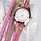 Bright Time Pink Leather Wrap Watch