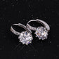 14K Gold Plated Pretty 3.5CTW CZ Diamond Solitaire Hoop Earrings for Woman