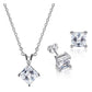 Princess Pair IOBI Crystals Matching Necklace and Earrings Set