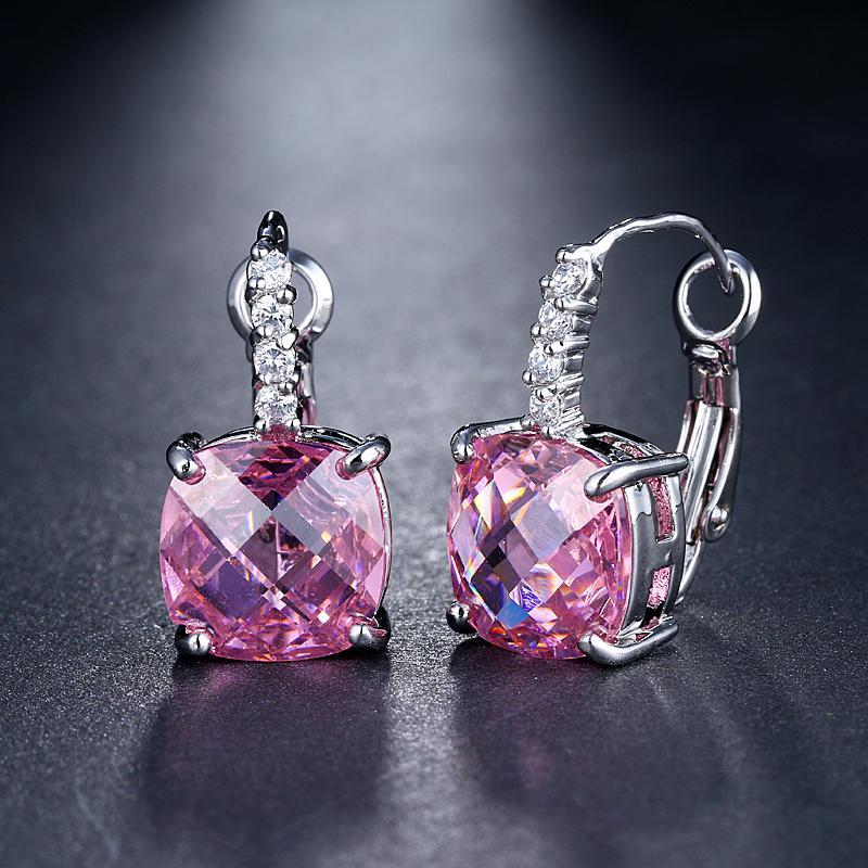 Pure - IOBI Crystals Royal Pink Drop Earrings