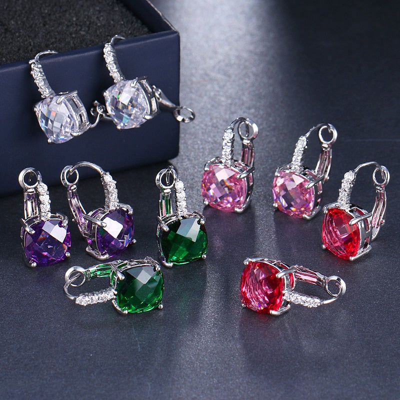 Pure - IOBI Crystals Royal Pink Drop Earrings