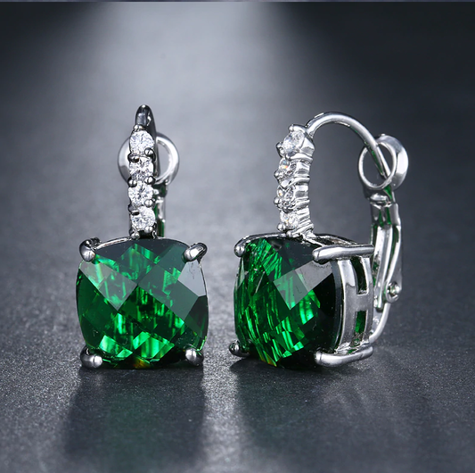 Pure - IOBI Crystals Royal Emerald Drop Earrings