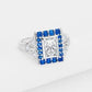 Eliza En Bleu 1CT Emerald Cut Vintage Era IOBI Simulated Diamond Ring